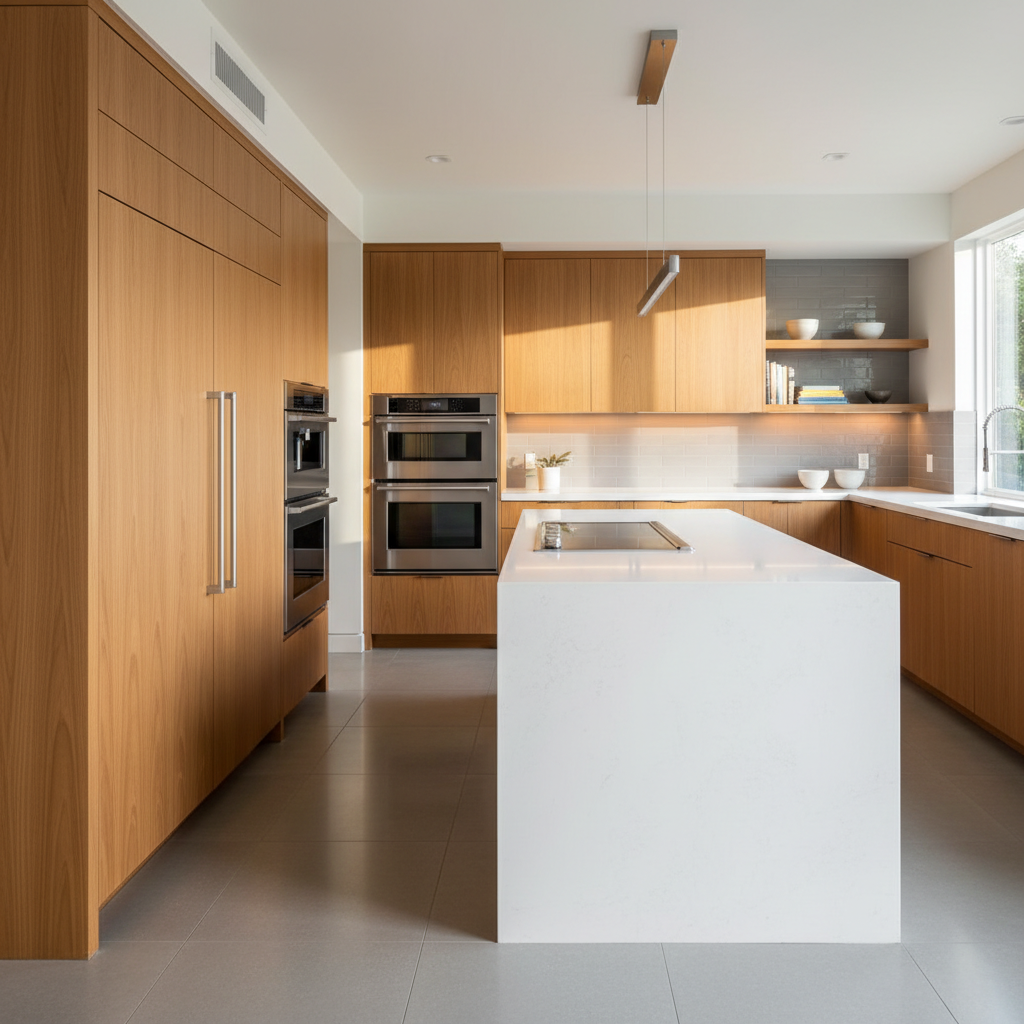 Luxury kitchen with built-in Thermador-style appliances